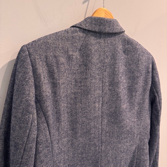 NEW J. Crew Herringbone Wool Blend Schoolboy Blazer in Blue, Size 14 - Picture 10 of 12